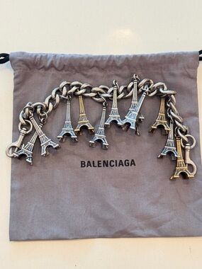 Balenciaga Two-Tone Eiffel Tower Bag Charm or Bracelet - Silver & Gold